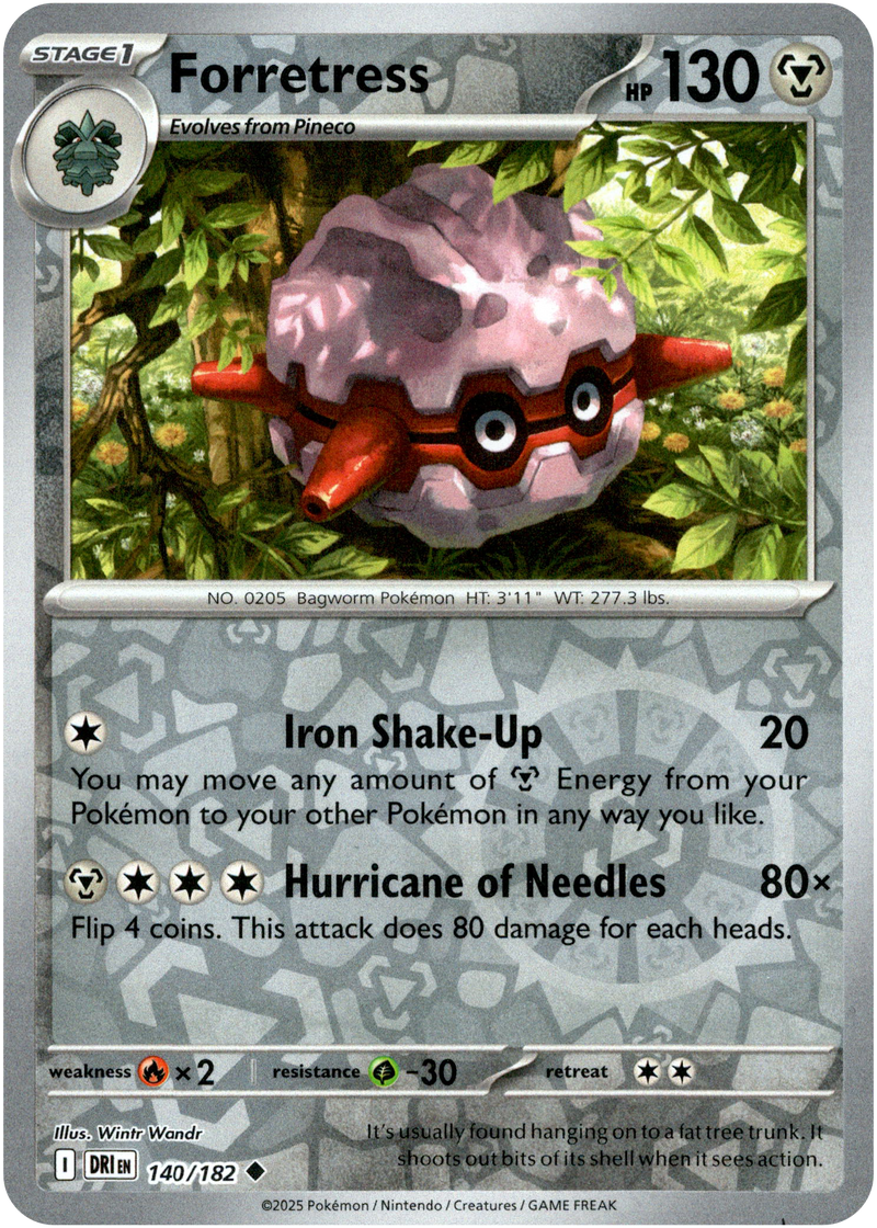 Forretress 140/182 Scarlet and Violet Destined Rivals Reverse Holo Uncommon Pokemon Card