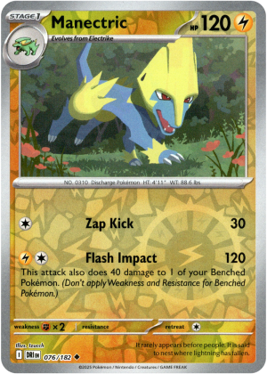 Manectric 076/182 Scarlet and Violet Destined Rivals Reverse Holo Uncommon Pokemon Card