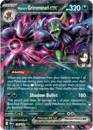 Marnie's Grimmsnarl ex 136/182 Scarlet and Violet Destined Rivals Ultra Rare Pokemon Card