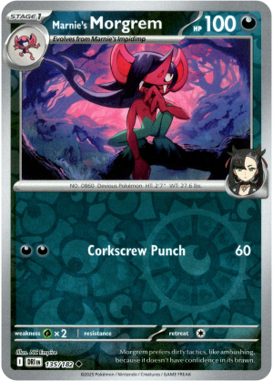 Marnie's Morgrem 135/182 Scarlet and Violet Destined Rivals Reverse Holo Uncommon Pokemon Card