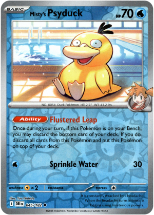 Misty's Psyduck 045/182 Scarlet and Violet Destined Rivals Reverse Holo Uncommon Pokemon Card
