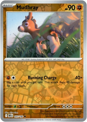 Mudbray 107/182 Scarlet and Violet Destined Rivals Reverse Holo Common Pokemon Card