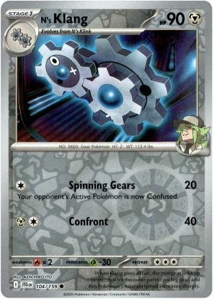 N's Klang 104/159 Scarlet and Violet Journey Together Reverse Holo Common Pokemon Card