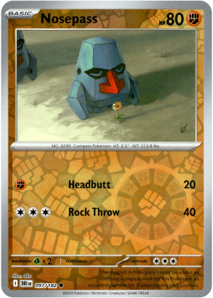 Nosepass 097/182 Scarlet and Violet Destined Rivals Reverse Holo Common Pokemon Card