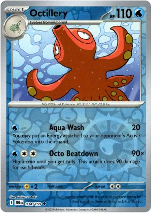 Octillery 034/159 Scarlet and Violet Journey Together Reverse Holo Uncommon Pokemon Card