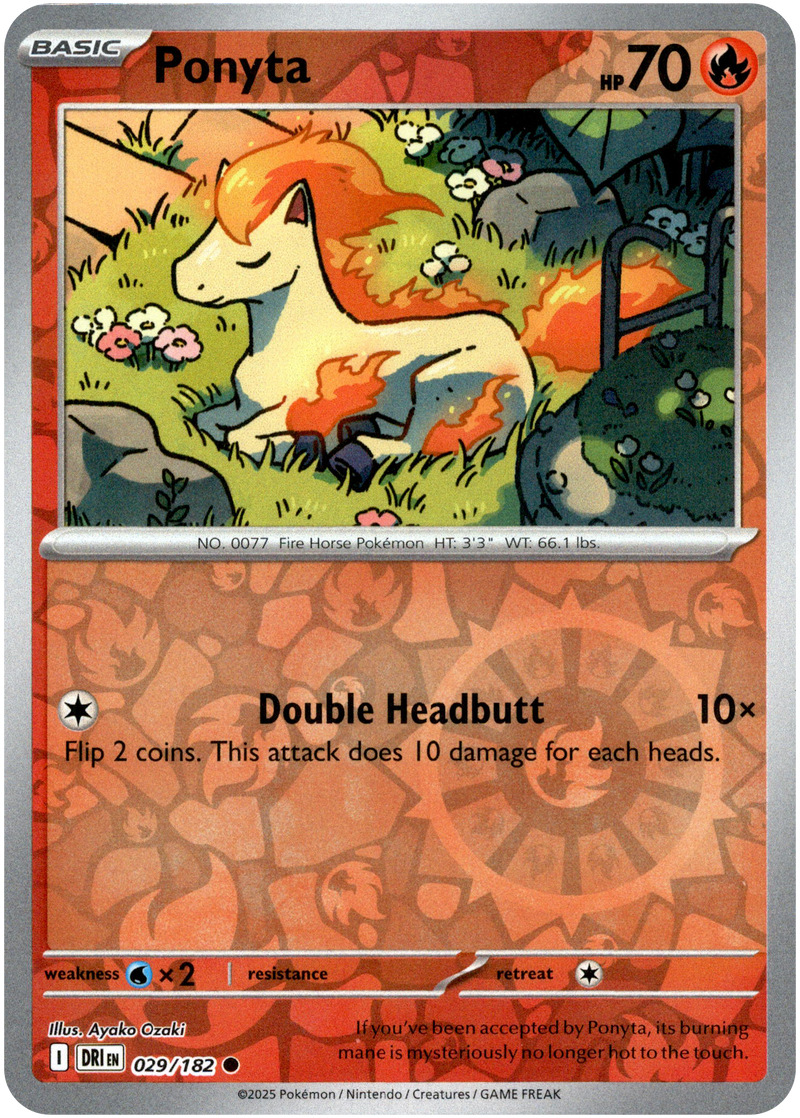 Ponyta 029/182 Scarlet and Violet Destined Rivals Reverse Holo Common Pokemon Card