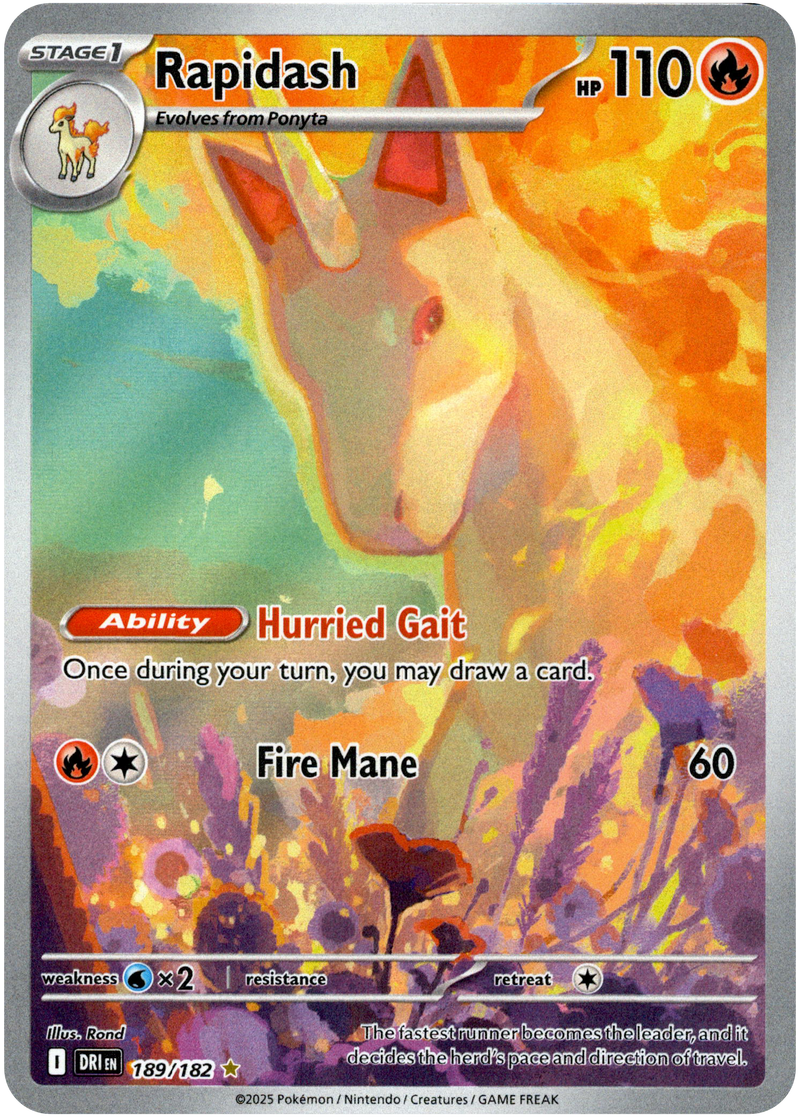 Rapidash 189/182 Scarlet and Violet Destined Rivals Illustration Rare Pokemon Card
