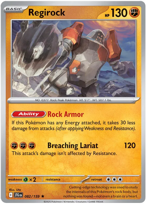 Regirock 082/159 Scarlet and Violet Journey Together Holo Rare Pokemon Card