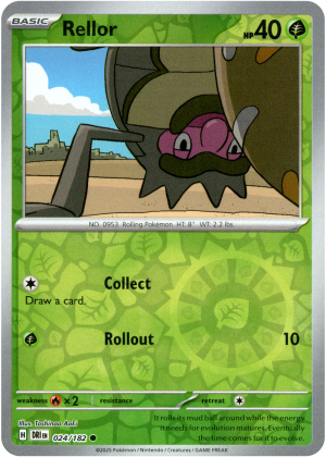 Rellor 024/182 Scarlet and Violet Destined Rivals Reverse Holo Common Pokemon Card