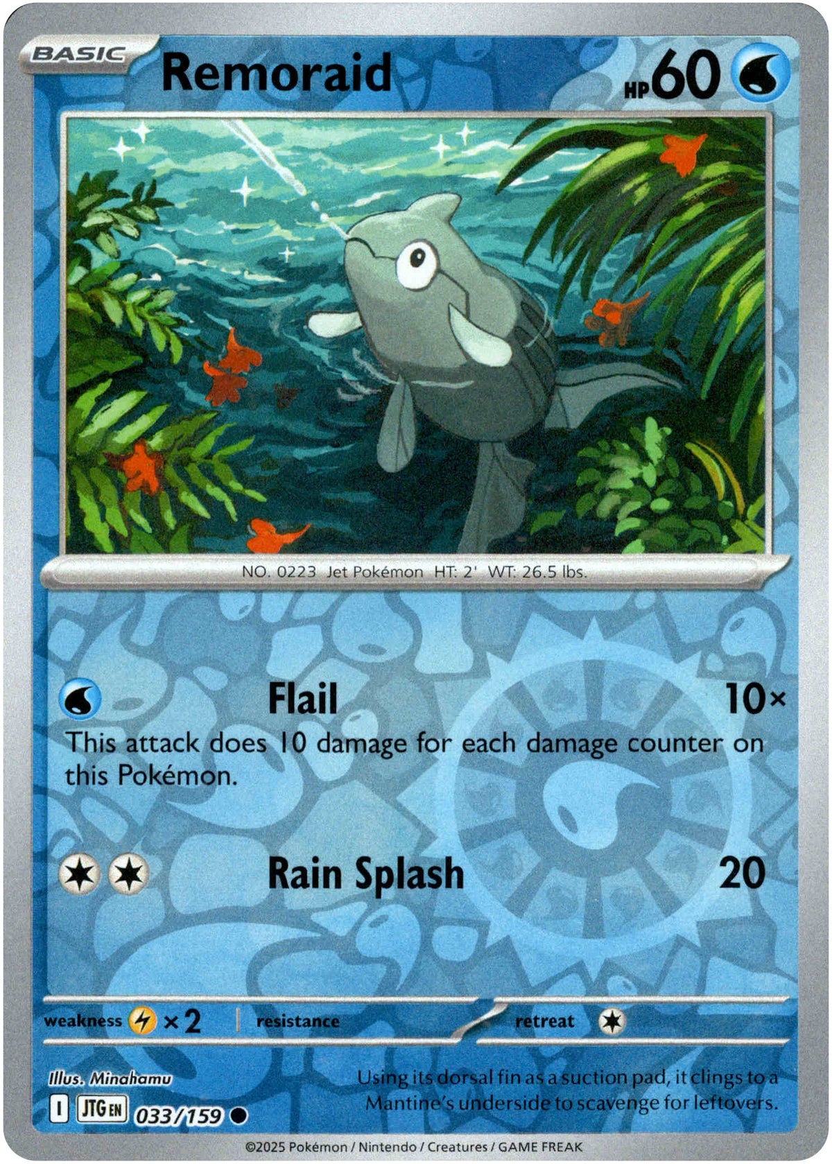 Remoraid 033/159 Scarlet and Violet Journey Together Reverse Holo Common Pokemon Card