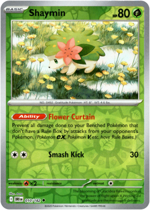 Shaymin 010/182 Scarlet and Violet Destined Rivals Reverse Holo Uncommon Pokemon Card