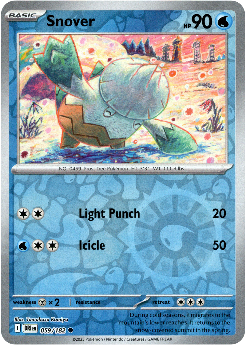 Snover 059/182 Scarlet and Violet Destined Rivals Reverse Holo Common Pokemon Card
