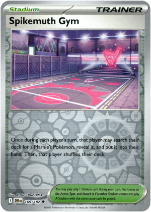 Spikemuth Gym 169/182 Scarlet and Violet Destined Rivals Reverse Holo Trainer Uncommon Pokemon Card