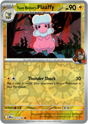 Team Rocket's Flaaffy 073/182 Scarlet and Violet Destined Rivals Reverse Holo Common Pokemon Card