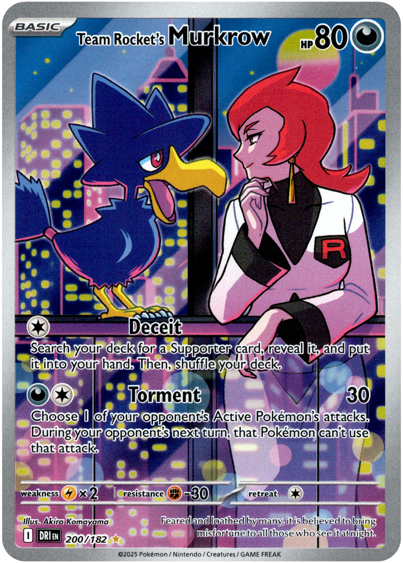 Team Rocket's Murkrow 200/182 Scarlet and Violet Destined Rivals  Illustration Rare Pokemon Card | Gogi Collectables