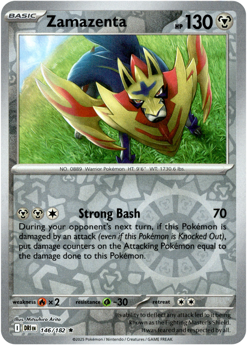 Zamazenta 146/182 Scarlet and Violet Destined Rivals Reverse Holo Rare Pokemon Card
