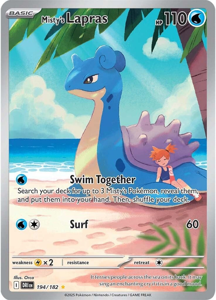 Misty's Lapras 194/182 Scarlet and Violet Destined Rivals Illustration Rare Pokemon Card