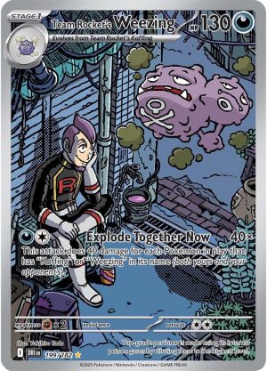 Team Rocket's Weezing 199/182 Scarlet and Violet Destined Rivals Illustration Rare Pokemon Card