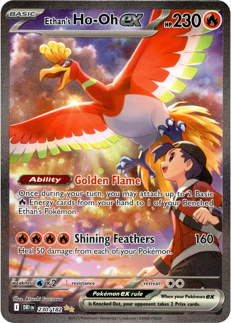 Ethan's Ho-Oh ex 230/182 Scarlet and Violet Destined Rivals Secret Illustration Rare Pokemon Card