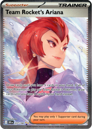 Team Rocket's Ariana 237/182 Scarlet and Violet Destined Rivals Secret Illustration Rare Pokemon Card
