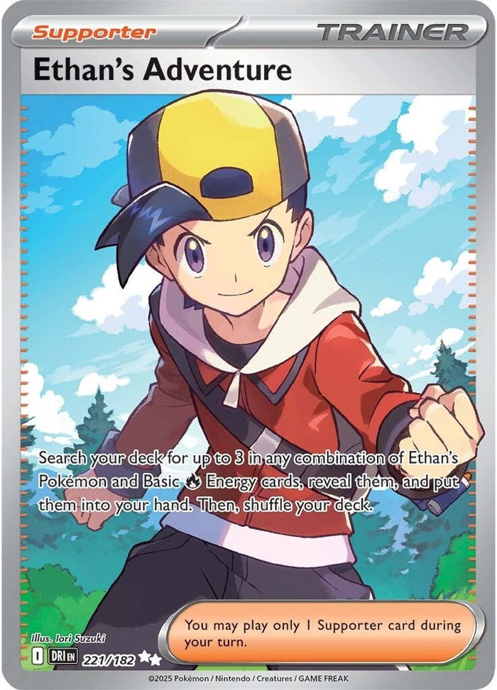 Ethan's Adventure 221/182 Scarlet and Violet Destined Rivals Full Art Rare Pokemon Card