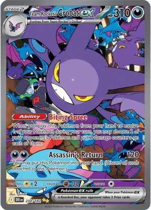 Team Rocket's Crobat ex 234/182 Scarlet and Violet Destined Rivals Secret Illustration Rare Pokemon Card