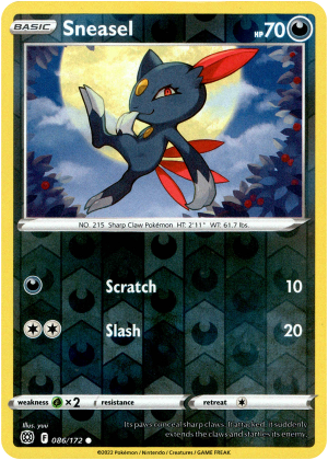 Sneasal 086/172 SWSH Brilliant Stars Reverse Holo Common Pokemon Card