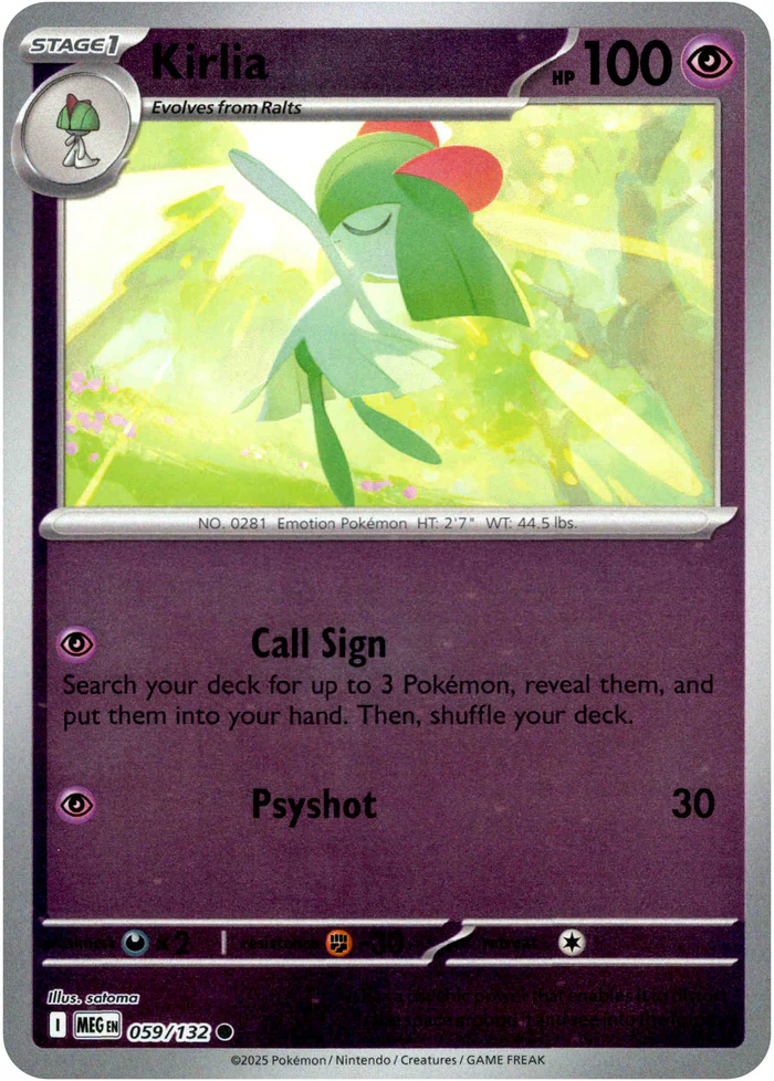 Kirlia 059/132 Mega Evolution Reverse Holo Common Pokemon Card