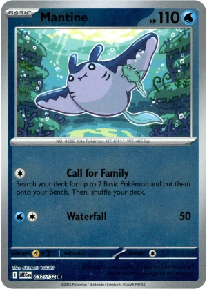 Mantine 032/132 Mega Evolution Reverse Holo Common Pokemon Card