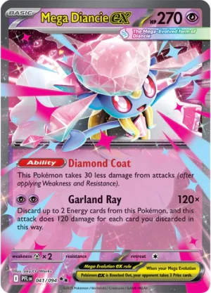 Mega Diancie ex 041/094 Phantasmal Flames Ultra Rare Pokemon Card
