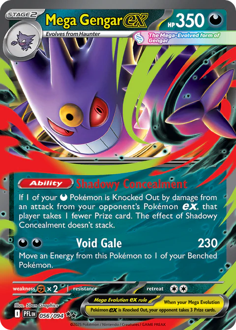 Mega Gengar ex 056/094 Phantasmal Flames Ultra Rare Pokemon Card