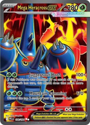 Mega Heracross ex 108/094 Phantasmal Flames Full Art Rare Pokemon Card