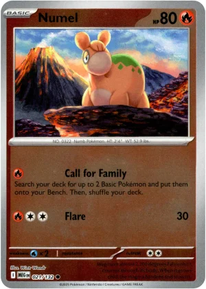 Numel 021/132 Mega Evolution Reverse Holo Common Pokemon Card