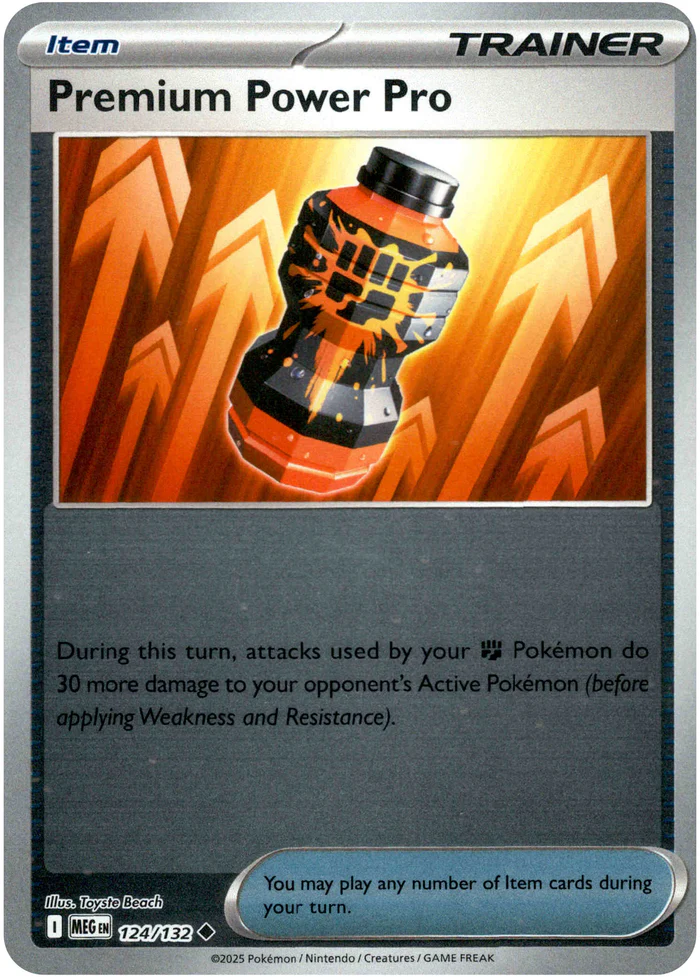 Premium Power Pro 124/132 Mega Evolution Reverse Holo Trainer Uncommon Pokemon Card