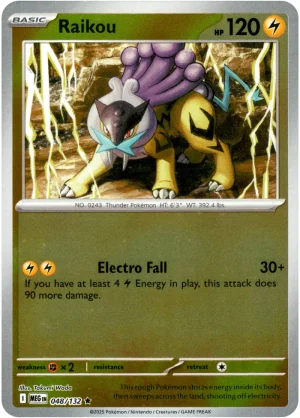 Raikou 048/132 Mega Evolution Reverse Holo Rare Pokemon Card