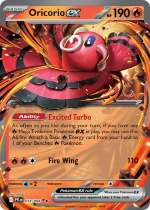 Oricorio ex 018/094 Phantasmal Flames Ultra Rare Pokemon Card