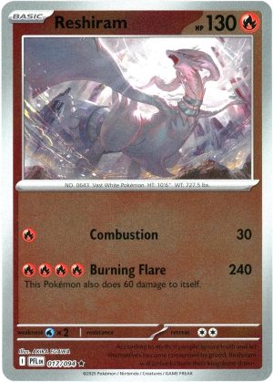 Reshiram 017/094 Phantasmal Flames Reverse Holo Rare Pokemon Card