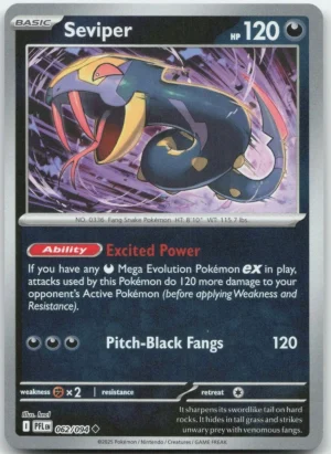 Seviper 062/094 Phantasmal Flames Reverse Holo Uncommon Pokemon Card