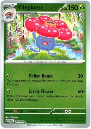 Vileplume 003/094 Phantasmal Flames Reverse Holo Rare Pokemon Card